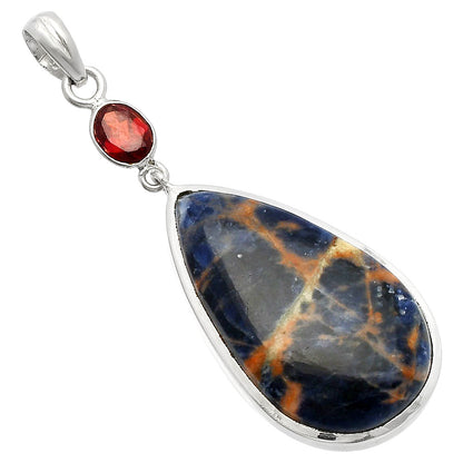 Natural Sodalite & Garnet Pendant P-1531 SDP147576