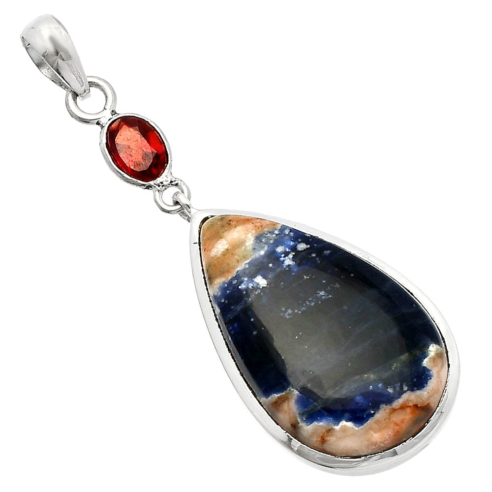 Natural Sodalite & Garnet Pendant P-1531 SDP147578
