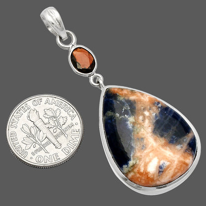 Natural Sodalite & Garnet Pendant P-1531 SDP147581