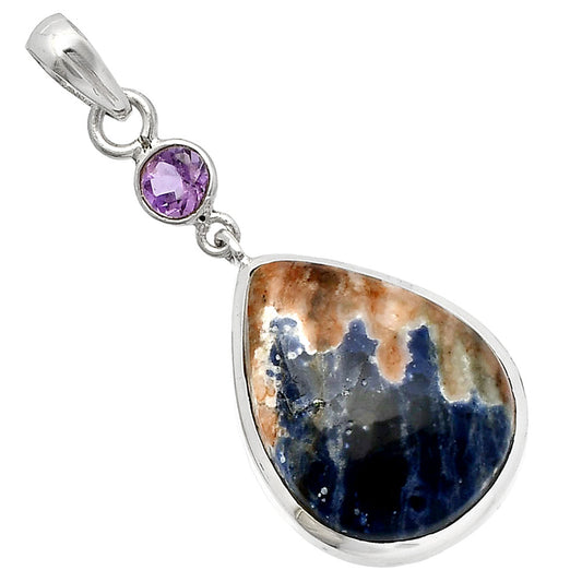 Natural Sodalite & Amethyst Pendant P-1531 SDP147591