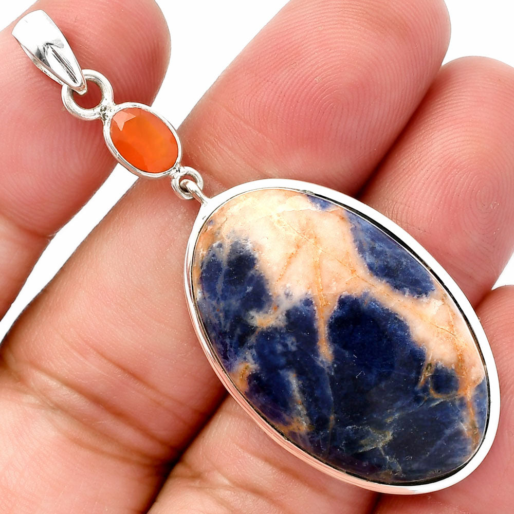 Natural Sodalite & Carnelian Pendant P-1531 SDP147599