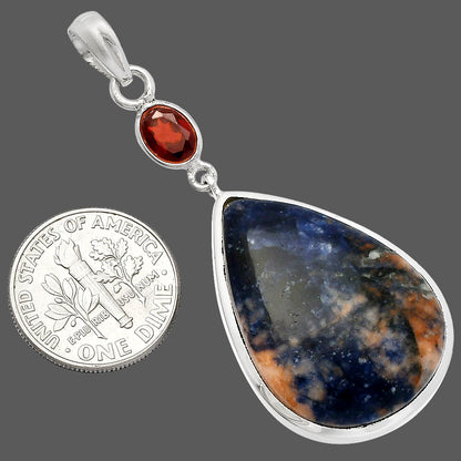 Natural Sodalite & Garnet Pendant P-1531 SDP147612