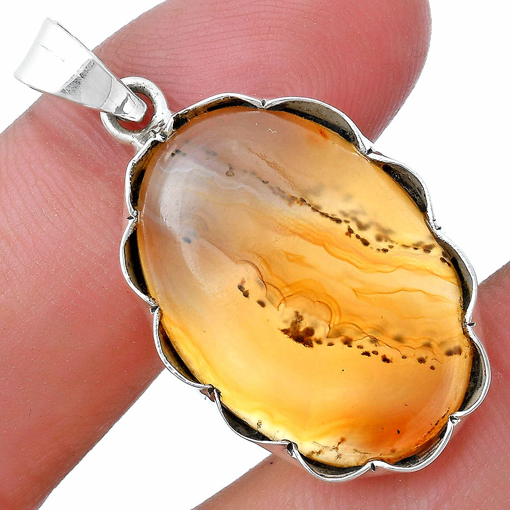 Natural Montana Agate - USA Pendant P-1555 SDP147713