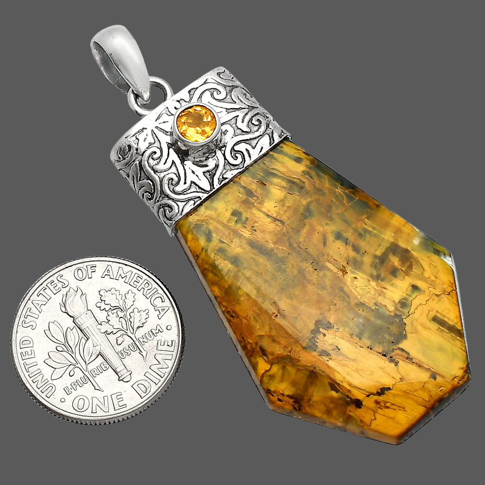 Natural Nellite & Citrine Pendant P-1331 SDP147863
