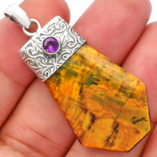 Natural Nellite & Amethyst Pendant P-1331 SDP147864