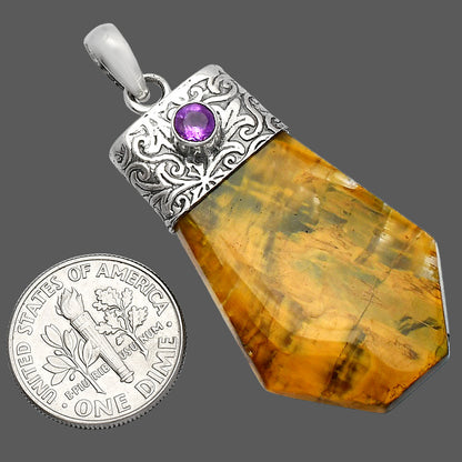 Natural Nellite & Amethyst Pendant P-1331 SDP147864