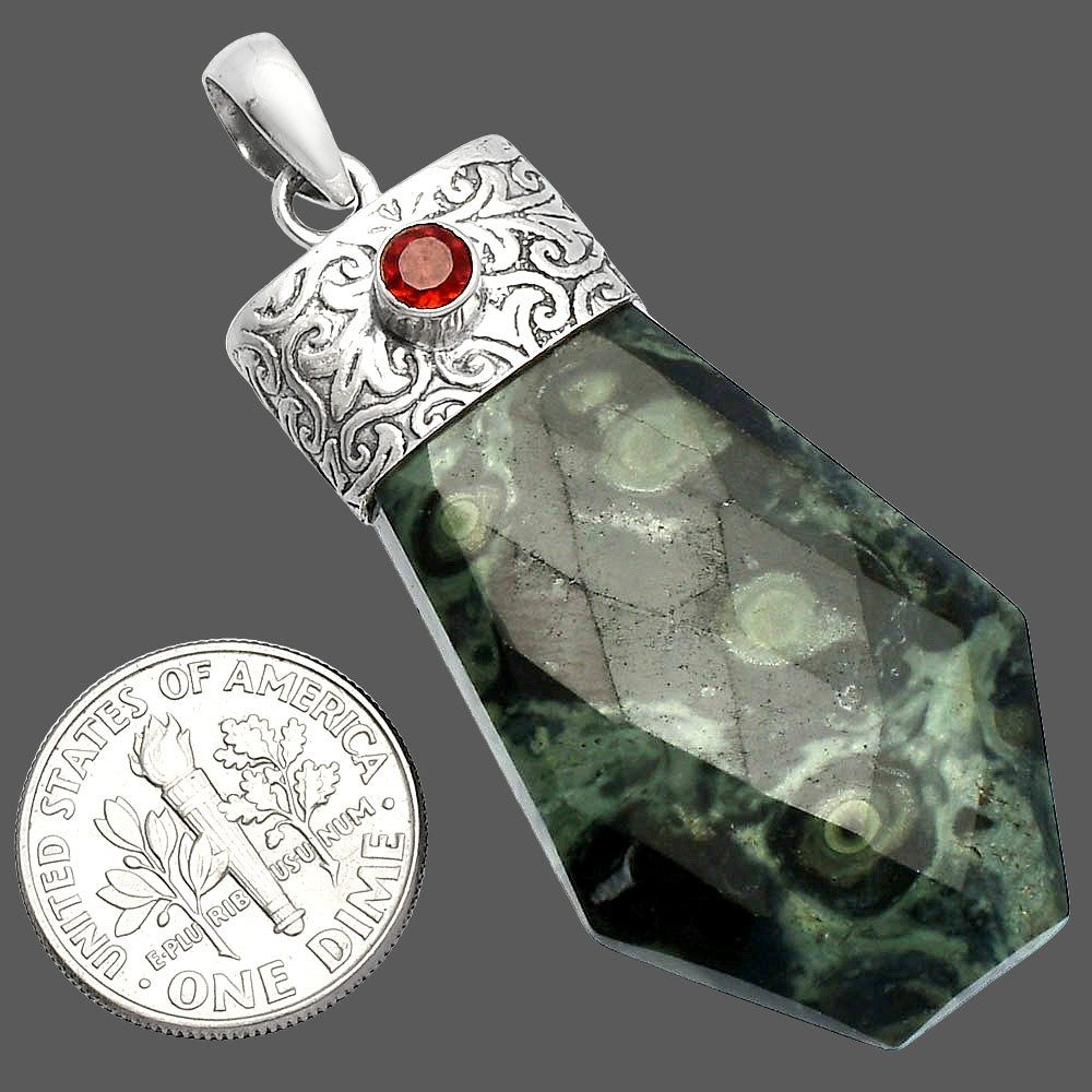 Natural Star Galaxy Jasper & Garnet Pendant P-1331 SDP147865