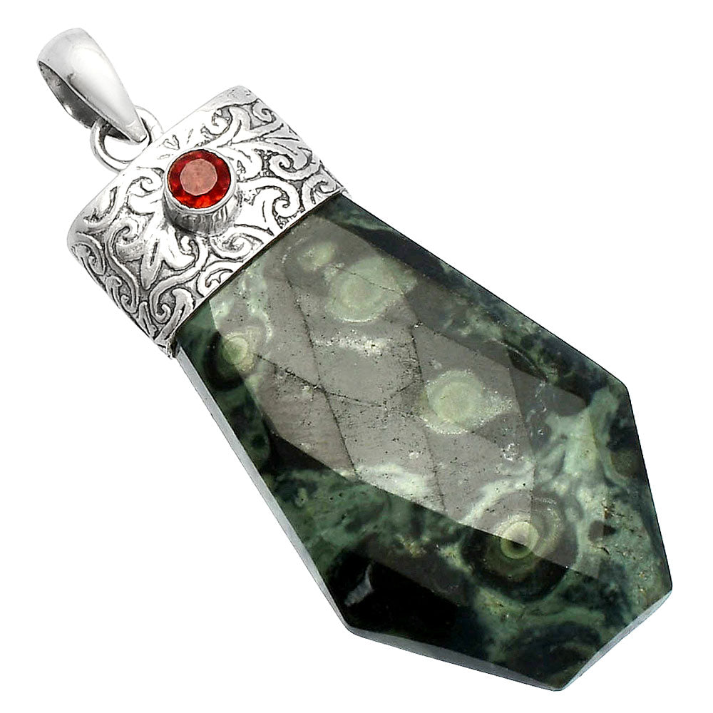 Natural Star Galaxy Jasper & Garnet Pendant P-1331 SDP147865