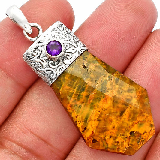 Natural Nellite & Amethyst Pendant P-1331 SDP147866