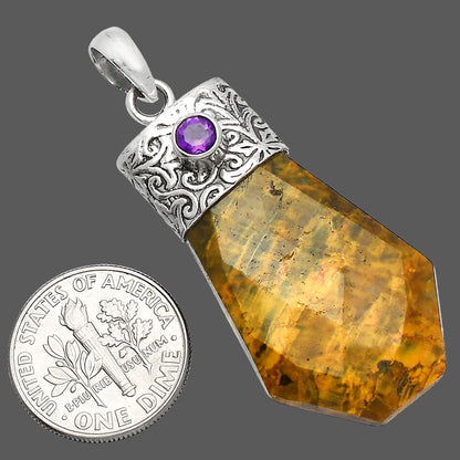 Natural Nellite & Amethyst Pendant P-1331 SDP147866