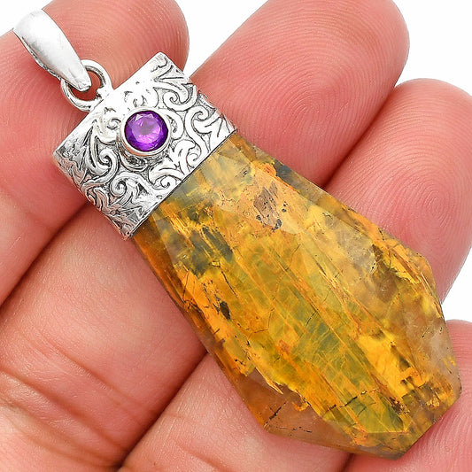 Natural Nellite & Amethyst Pendant P-1331 SDP147886