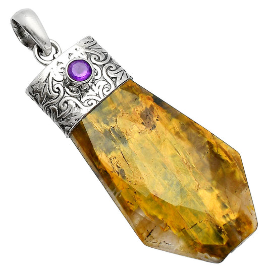 Natural Nellite & Amethyst Pendant P-1331 SDP147886