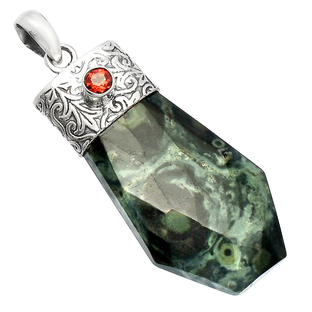 Natural Star Galaxy Jasper & Garnet Pendant P-1331 SDP147887