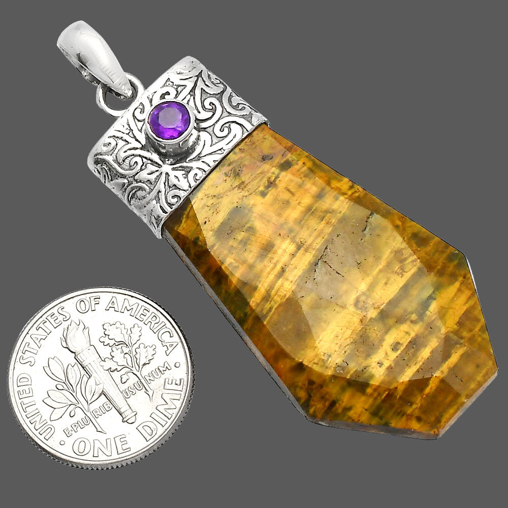 Natural Nellite & Amethyst Pendant P-1331 SDP147888
