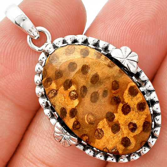 Natural Palm Root Fossil Agate Pendant P-1730 SDP147902
