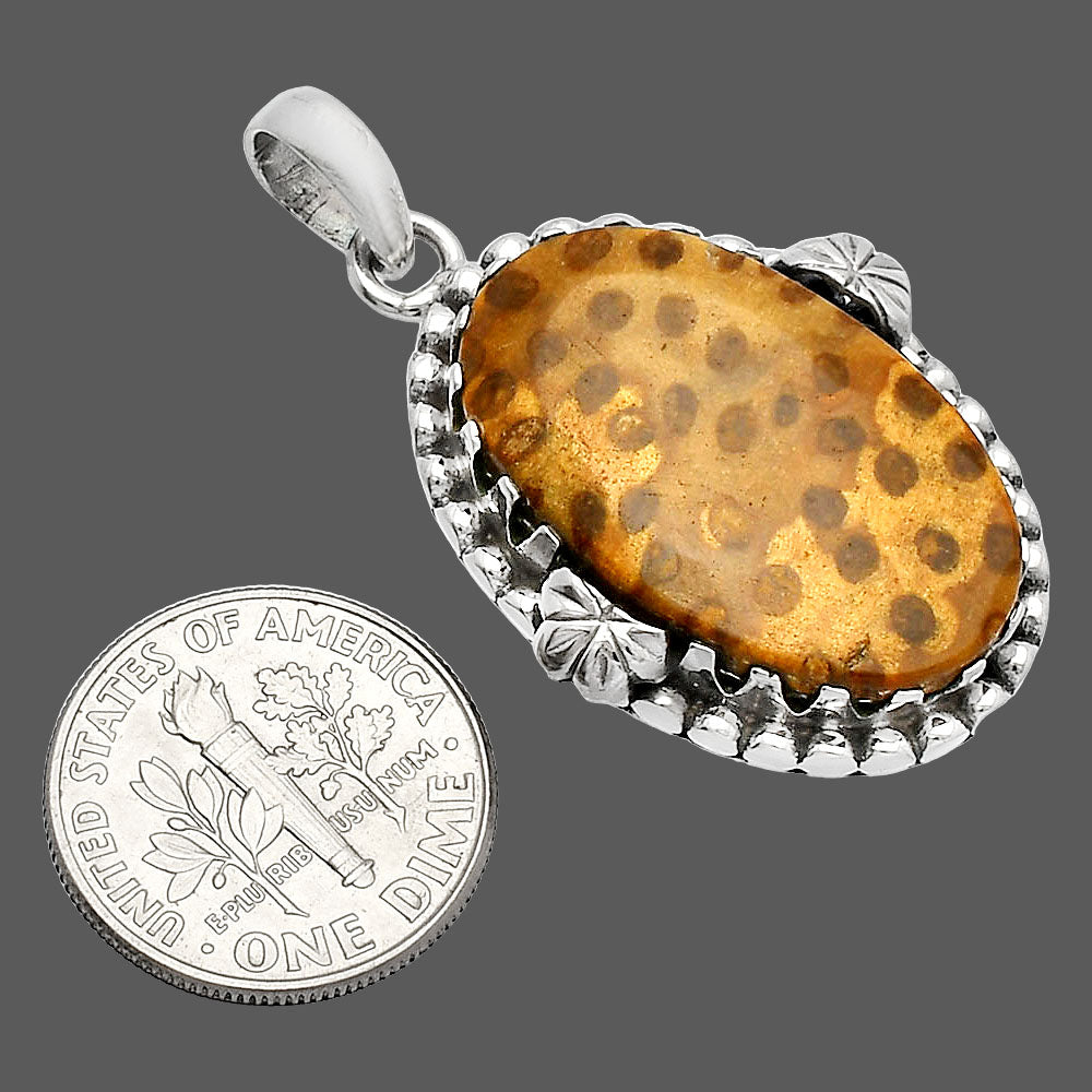 Natural Palm Root Fossil Agate Pendant P-1730 SDP147902