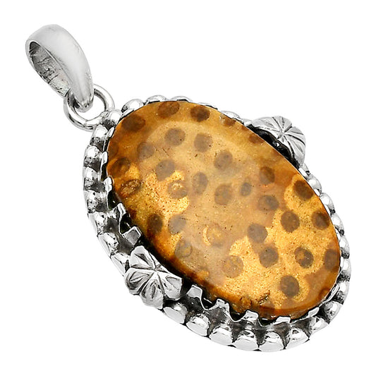 Natural Palm Root Fossil Agate Pendant P-1730 SDP147902
