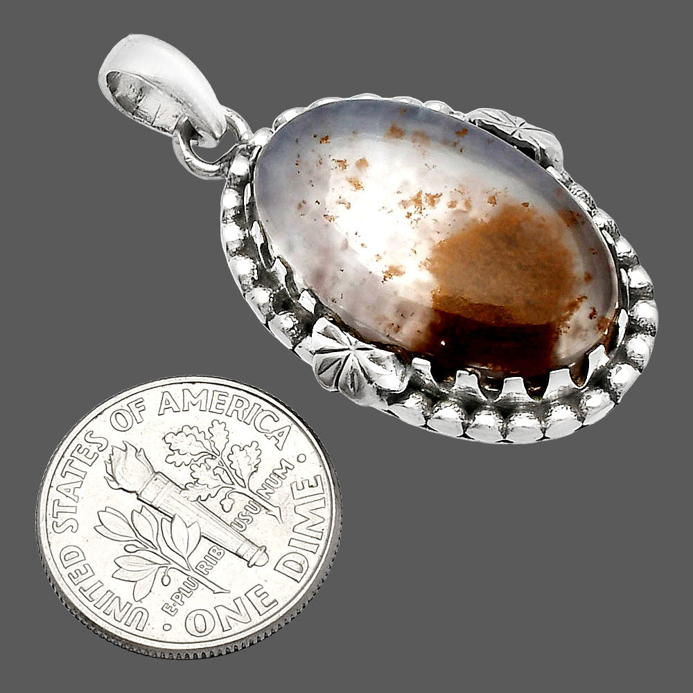 Natural Robinson Ranch Plume Agate Pendant P-1730 SDP147925