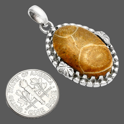 Natural Flower Fossil Coral Pendant P-1730 SDP147931