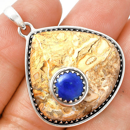 Natural Rock Calcy & Lapis Lazuli Pendant P-1260 SDP147992
