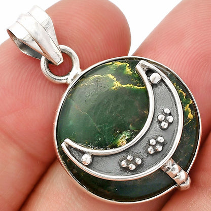 Crescent Moon - Green Fuchsite Pendant P-1719 SDP148023
