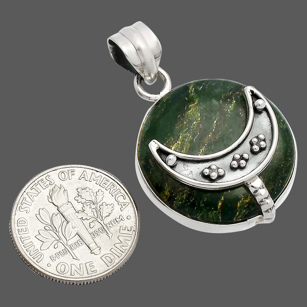 Crescent Moon - Green Fuchsite Pendant P-1719 SDP148027