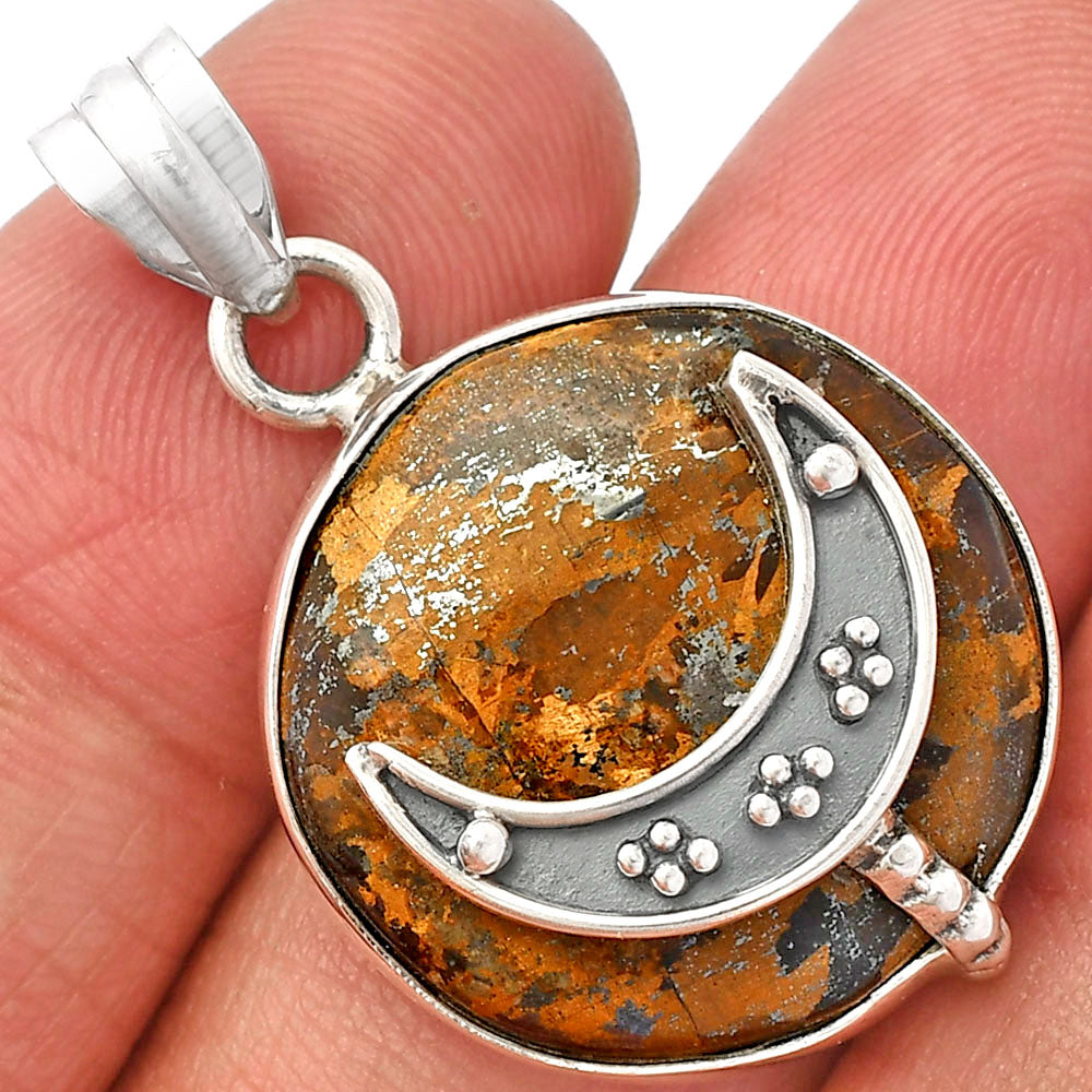 Crescent Moon - Natural Bronzite Pendant P-1719 SDP148030