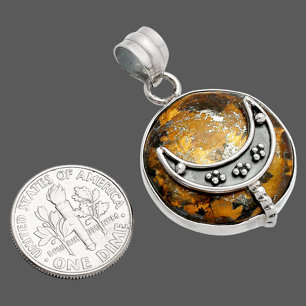 Crescent Moon - Natural Bronzite Pendant P-1719 SDP148030