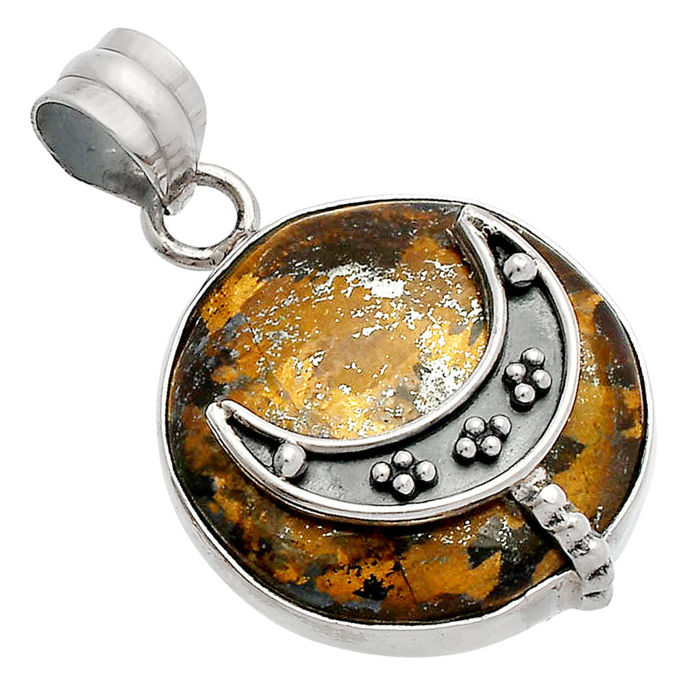Crescent Moon - Natural Bronzite Pendant P-1719 SDP148030