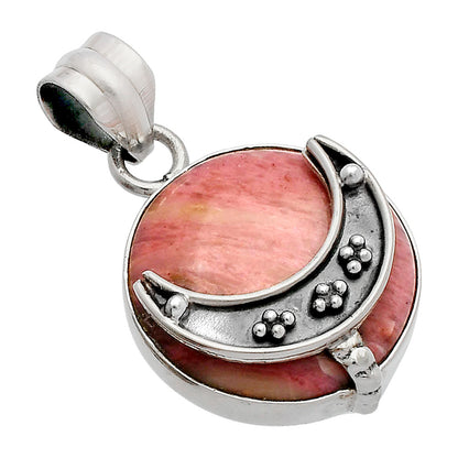 Crescent Moon - Pink Tulip Quartz Pendant P-1719 SDP148031