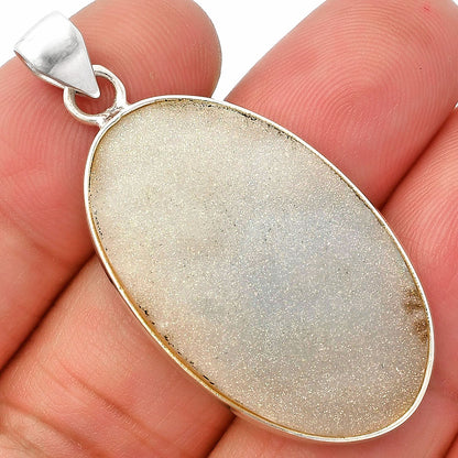 Snow White Druzy Pendant P-1001 SDP148134