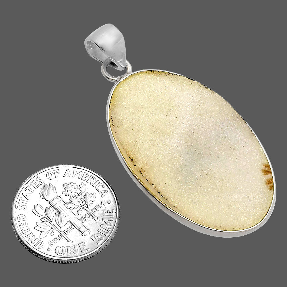 Snow White Druzy Pendant P-1001 SDP148134