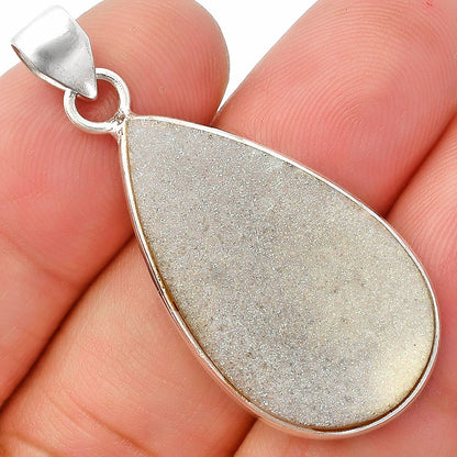 Snow White Druzy Pendant P-1001 SDP148135