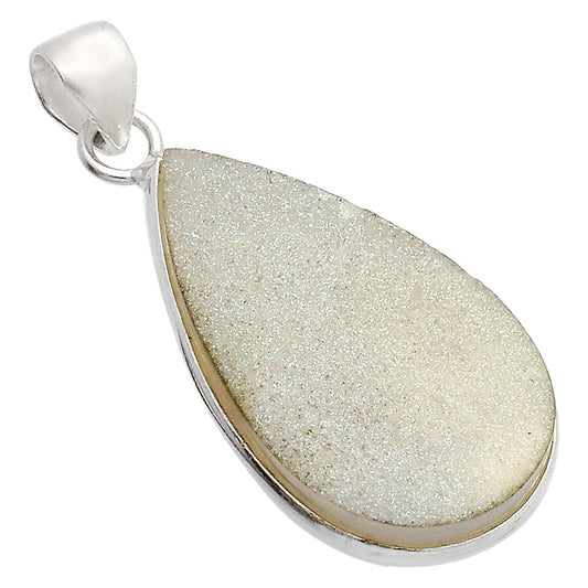Snow White Druzy Pendant P-1001 SDP148135