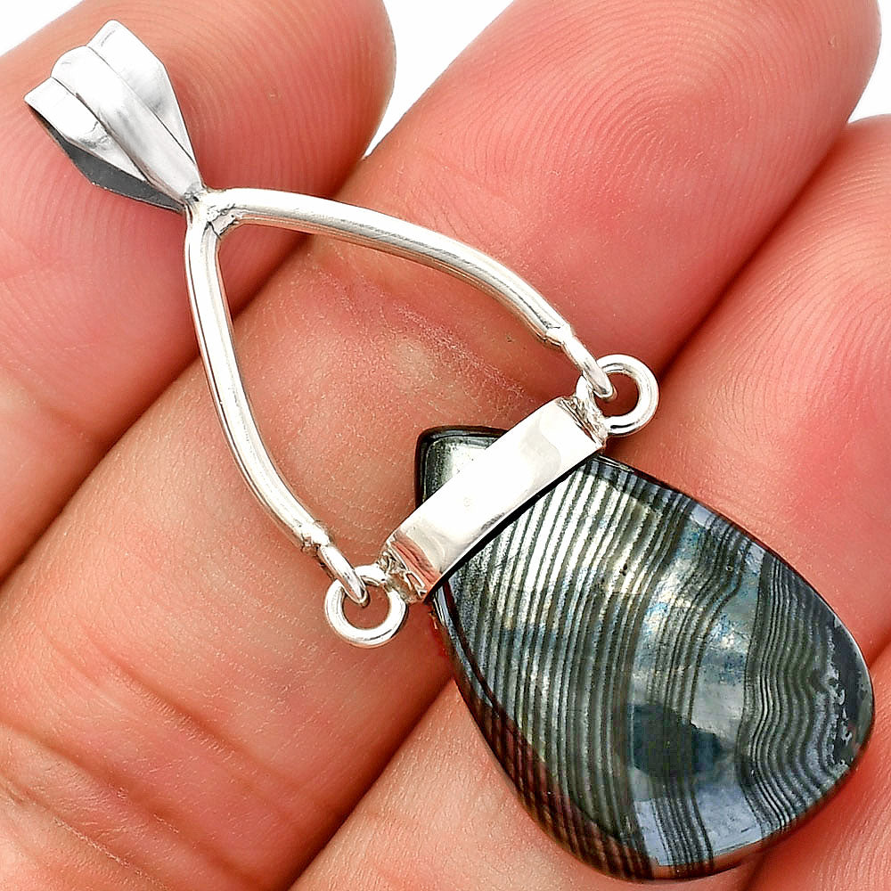 Crown Of Silver Psilomelane - Black Malachite Pendant P-1726 SDP148193