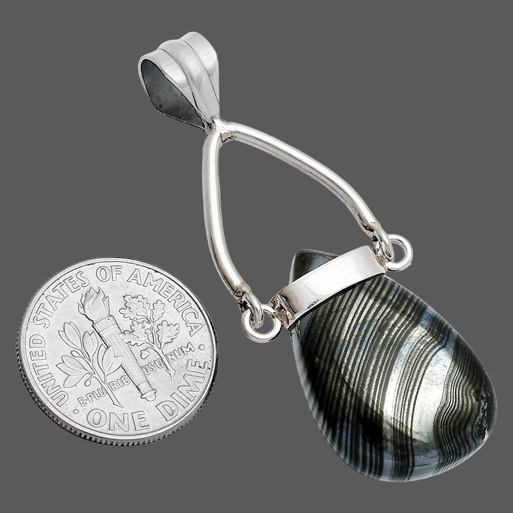 Crown Of Silver Psilomelane - Black Malachite Pendant P-1726 SDP148193