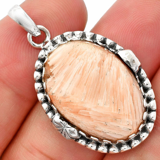 Natural Orange Scolecite - India Pendant P-1730 SDP148198