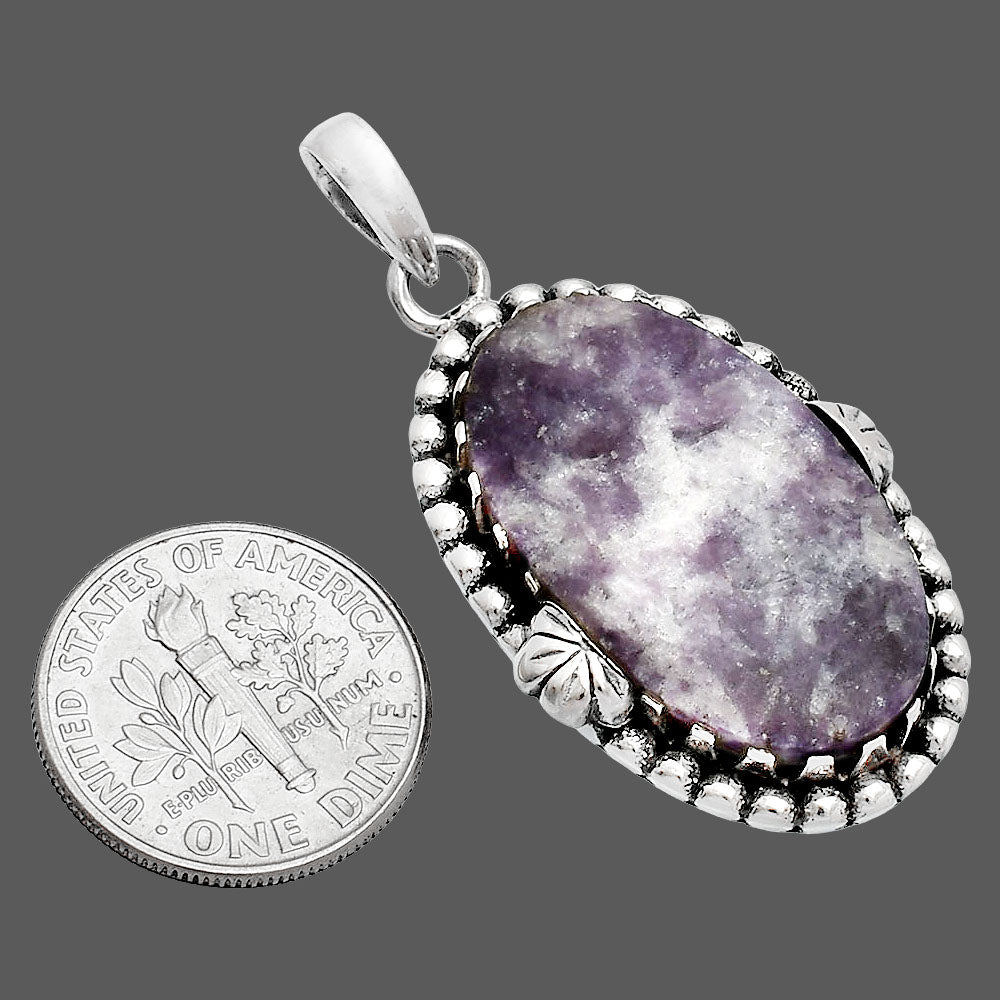 Natural Purple Lepidolite Pendant P-1730 SDP148204