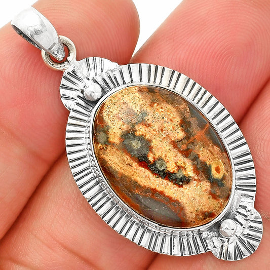 Natural Viper Skin Jasper Pendant P-1732 SDP148247