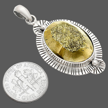 Natural Peruvian Golden Pyrite Pendant P-1732 SDP148252