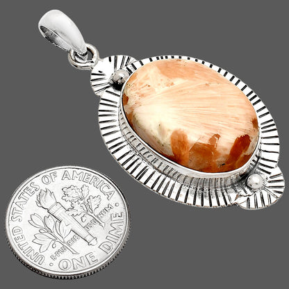 Natural Orange Scolecite - India Pendant P-1732 SDP148261