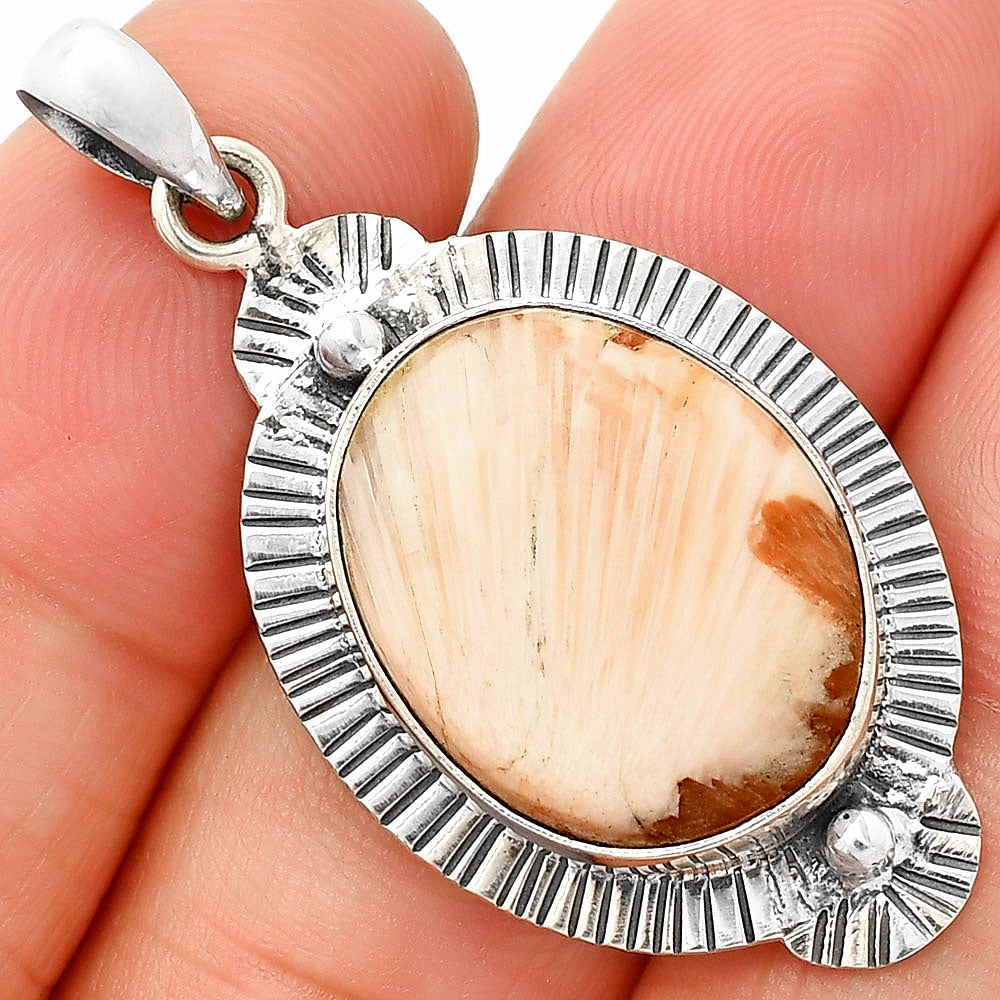 Natural Orange Scolecite - India Pendant P-1732 SDP148273