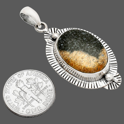 Natural Palm Root Fossil Agate Pendant P-1732 SDP148274