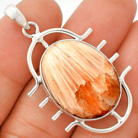 Natural Orange Scolecite - India Pendant P-1271 SDP148319