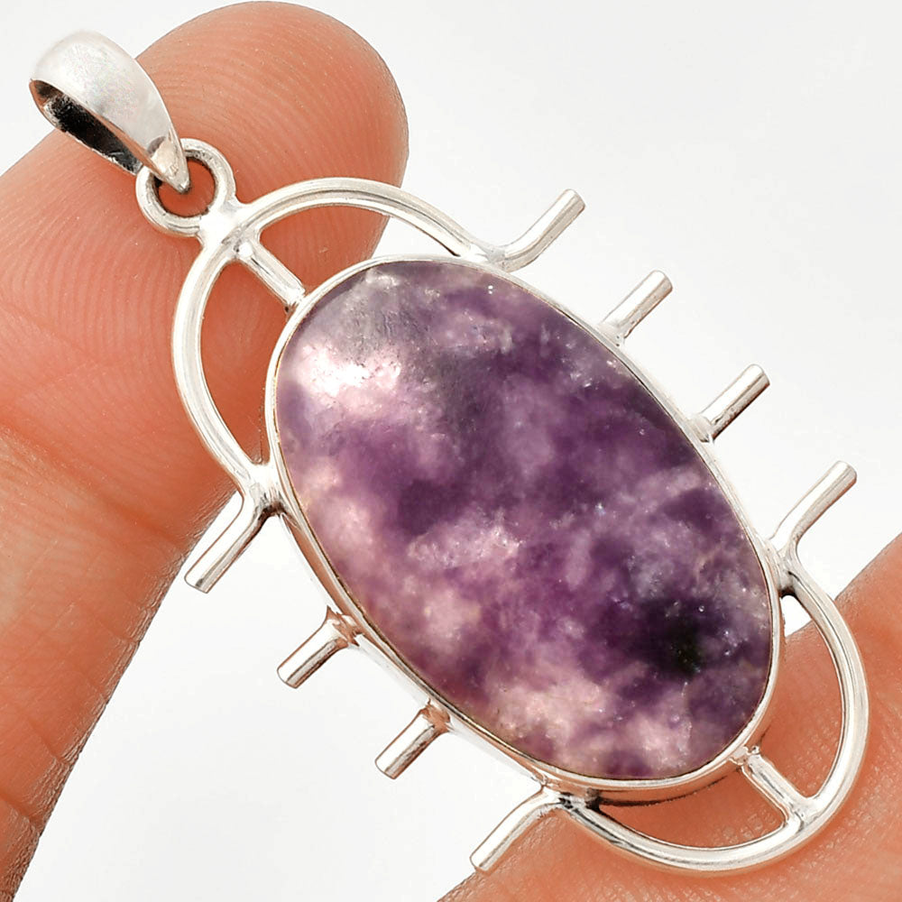 Natural Purple Lepidolite Pendant P-1271 SDP148342