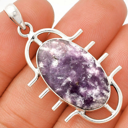 Natural Purple Lepidolite Pendant P-1271 SDP148346