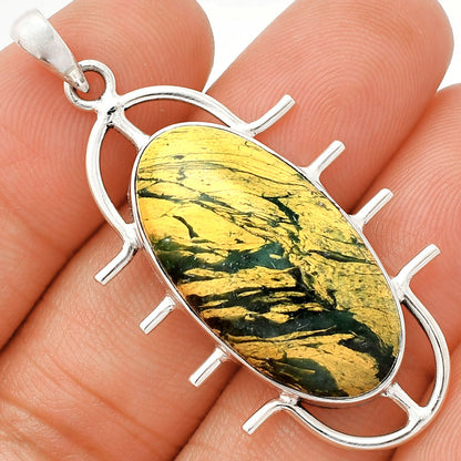 Natural Cyber Web Chrysocolla Stone Pendant P-1271 SDP148355