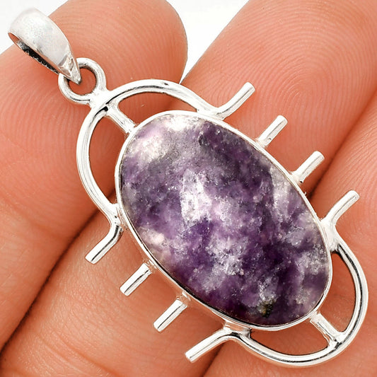 Natural Purple Lepidolite Pendant P-1271 SDP148358