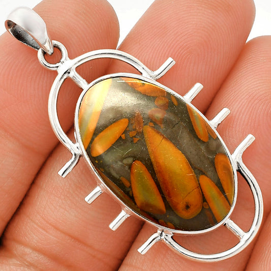 Natural Bamboo Jasper Pendant P-1271 SDP148367