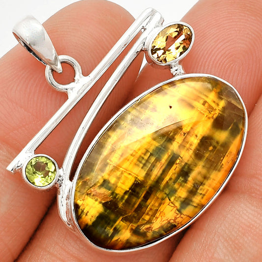 Natural Nellite, Citrine & Peridot Pendant P-1286 SDP148375